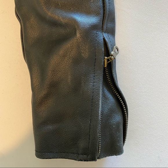 REAL LEATHER Brand men's leather biker motorcycle jacket size 40 - Picture 10 of 15